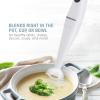 imageElite Gourmet EHB2425X Electric Immersion Hand Blender Stick Mixer Chopper 1Touch Control Multi Purpose 150 Watts For Soups Sauces Baby Food WhiteWhite