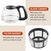 imageElite Gourmet EHC5055 Automatic Brew ampamp Drip Coffee Maker with Pause N Serve Reusable Filter OnOff Switch Water Level Indicator BlackBlack
