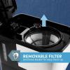 imageElite Gourmet EHC5055 Automatic Brew ampamp Drip Coffee Maker with Pause N Serve Reusable Filter OnOff Switch Water Level Indicator BlackStainless Steel