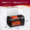 imageElite Gourmet EHD051B Hot Dog Toaster Oven 30Min Timer Stainless Steel Heat Rollers Bake ampamp Crumb Tray World Series Baseball 4 Bun Capacity Black2021 Model