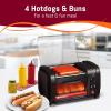 imageElite Gourmet EHD051B Hot Dog Toaster Oven 30Min Timer Stainless Steel Heat Rollers Bake ampamp Crumb Tray World Series Baseball 4 Bun Capacity BlackNEW VERSION
