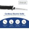 imageElite Gourmet EK9810 Professional Cordless Rechargeable EasySlice Electric Knife with 4 Serrated Blades and Safety Lock Trigger Release Carving Meats Poultry Bread Black