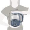 imageElite Gourmet EKT1220M 12L Electric BPAFree 1200W Glass Kettle Temperature Dial Keep Warm Function Cordless 360 Base Blue LED Interior Auto ShutOff Function  Quick Boil MintSlate Blue