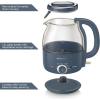imageElite Gourmet EKT1220M 12L Electric BPAFree 1200W Glass Kettle Temperature Dial Keep Warm Function Cordless 360 Base Blue LED Interior Auto ShutOff Function  Quick Boil MintSlate Blue