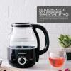 imageElite Gourmet EKT1220M 12L Electric BPAFree 1200W Glass Kettle Temperature Dial Keep Warm Function Cordless 360 Base Blue LED Interior Auto ShutOff Function  Quick Boil MintBlack