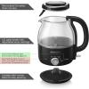 imageElite Gourmet EKT1220M 12L Electric BPAFree 1200W Glass Kettle Temperature Dial Keep Warm Function Cordless 360 Base Blue LED Interior Auto ShutOff Function  Quick Boil MintBlack