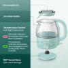 imageElite Gourmet EKT1220M 12L Electric BPAFree 1200W Glass Kettle Temperature Dial Keep Warm Function Cordless 360 Base Blue LED Interior Auto ShutOff Function  Quick Boil MintMint