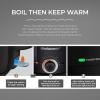imageElite Gourmet EKT1220M 12L Electric BPAFree 1200W Glass Kettle Temperature Dial Keep Warm Function Cordless 360 Base Blue LED Interior Auto ShutOff Function  Quick Boil MintBlack