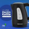 imageElite Gourmet EKT602 Electric BPAFree Glass Kettle Cordless 360 Base Stylish Blue LED Interior Handy Auto ShutOff Function  Quickly Boil Water For Tea ampamp MoreBlack
