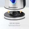 imageElite Gourmet EKT602 Electric BPAFree Glass Kettle Cordless 360 Base Stylish Blue LED Interior Handy Auto ShutOff Function  Quickly Boil Water For Tea ampamp MoreStainless Steel