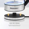 imageElite Gourmet EKT602 Electric BPAFree Glass Kettle Cordless 360 Base Stylish Blue LED Interior Handy Auto ShutOff Function  Quickly Boil Water For Tea ampamp MoreGlass