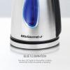 imageElite Gourmet EKT602 Electric BPAFree Glass Kettle Cordless 360 Base Stylish Blue LED Interior Handy Auto ShutOff Function  Quickly Boil Water For Tea ampamp MoreStainless Steel