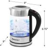 imageElite Gourmet EKT602 Electric BPAFree Glass Kettle Cordless 360 Base Stylish Blue LED Interior Handy Auto ShutOff Function  Quickly Boil Water For Tea ampamp MoreGlass