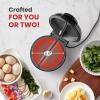 imageElite Gourmet EOM123 NonStick Omelet Frittata Snack Pocket Maker Dessert Maker 2 Individual 56quot Omelets Stainless SteelStainless Steel and Black