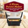 imageElite Gourmet EPN2976 2in1 Nonstick Panini Press ampamp Indoor Grill Opens 180Degree Gourmet Sandwich Maker Floating Hinge Fits All Foods Contact Grill with Removable Grease TrayStainless Steel