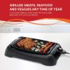 imageElite Gourmet EPN2976 2in1 Nonstick Panini Press ampamp Indoor Grill Opens 180Degree Gourmet Sandwich Maker Floating Hinge Fits All Foods Contact Grill with Removable Grease Tray Stainless SteelBlack