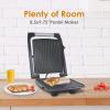 imageElite Gourmet EPN2976 2in1 Nonstick Panini Press ampamp Indoor Grill Opens 180Degree Gourmet Sandwich Maker Floating Hinge Fits All Foods Contact Grill with Removable Grease TrayStainless Steel
