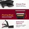 imageElite Gourmet EPN2976 2in1 Nonstick Panini Press ampamp Indoor Grill Opens 180Degree Gourmet Sandwich Maker Floating Hinge Fits All Foods Contact Grill with Removable Grease Tray Stainless SteelBlack