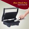 imageElite Gourmet EPN2976 2in1 Nonstick Panini Press ampamp Indoor Grill Opens 180Degree Gourmet Sandwich Maker Floating Hinge Fits All Foods Contact Grill with Removable Grease Tray Stainless SteelBlack