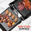 imageElite Gourmet EPN2976 2in1 Nonstick Panini Press ampamp Indoor Grill Opens 180Degree Gourmet Sandwich Maker Floating Hinge Fits All Foods Contact Grill with Removable Grease Tray Stainless SteelBlack