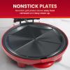 imageElite Gourmet EQD413 Electric NonStick 8quot Quesadilla Maker EasySlice 6Wedge Grilled Cheese Corn Flour Tortilla Snacks Red8