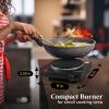 imageElite Gourmet ESB301BF Countertop Single Cast Iron Burner 1000 Watts Electric Hot Plate Temperature Controls Power Indicator Lights Easy to Clean BlackBlack