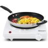 imageElite Gourmet ESB301F Countertop Single Cast Iron Burner 1000 Watts Electric Hot Plate Temperature Controls Power Indicator Lights Easy to Clean WhiteCast Single