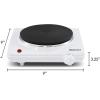 imageElite Gourmet ESB301F Countertop Single Cast Iron Burner 1000 Watts Electric Hot Plate Temperature Controls Power Indicator Lights Easy to Clean WhiteCast Single