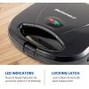 imageElite Gourmet ESM2207 MaxiMatic Sandwich Panini Maker Grilled Cheese Machine Tuna Melt Omelets NonStick Surface 2 Slice BlackOld Version