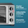 imageElite Gourmet ETO4510B French Door 475Qt 18Slice Convection Oven 4Control Knobs Bake Broil Toast Rotisserie Keep Warm Includes 2 x 14quot Pizza Racks Stainless SteelStainless Steel and Black