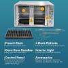 imageElite Gourmet ETO4510M French Door 475Qt 18Slice Convection Oven 4Control Knobs Bake Broil Toast Rotisserie Keep Warm Includes 2 x 12quot Pizza Racks Stainless Steel18Slice  45L