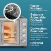 imageElite Gourmet ETO4510M French Door 475Qt 18Slice Convection Oven 4Control Knobs Bake Broil Toast Rotisserie Keep Warm Includes 2 x 12quot Pizza Racks Stainless Steel18Slice  45L
