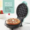 imageElite Gourmet EWM015M Electric Nonstick 45inch Mini Waffle Maker Belgian Waffles Compact Design Hash Browns Keto Snacks Sandwich Eggs Easy to Clean MintBlue