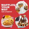 imageElite Gourmet EWM015M Electric Nonstick 45inch Mini Waffle Maker Belgian Waffles Compact Design Hash Browns Keto Snacks Sandwich Eggs Easy to Clean MintRed