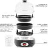 imageElite Gourmet Easy Electric 7 Egg Capacity Cooker Poacher Omelet Maker Scrambled Soft Medium Hard Boiled with Auto ShutOff and Buzzer BPA Free Charcoal GreyCharcoal Grey