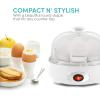 imageElite Gourmet Easy Electric 7 Egg Capacity Cooker Poacher Omelet Maker Scrambled Soft Medium Hard Boiled with Auto ShutOff and Buzzer BPA Free Charcoal GreySnow