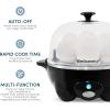 imageElite Gourmet Easy Electric 7 Egg Capacity Cooker Poacher Omelet Maker Scrambled Soft Medium Hard Boiled with Auto ShutOff and Buzzer BPA FreeBlack