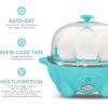 imageElite Gourmet Easy Electric 7 Egg Capacity Cooker Poacher Omelet Maker Scrambled Soft Medium Hard Boiled with Auto ShutOff and Buzzer BPA FreeBlue