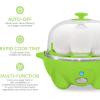 imageElite Gourmet Easy Electric 7 Egg Capacity Cooker Poacher Omelet Maker Scrambled Soft Medium Hard Boiled with Auto ShutOff and Buzzer BPA FreeLime Green