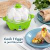 imageElite Gourmet Easy Electric 7 Egg Capacity Cooker Poacher Omelet Maker Scrambled Soft Medium Hard Boiled with Auto ShutOff and Buzzer BPA FreeLime Green