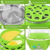 imageElite Gourmet Easy Electric 7 Egg Capacity Cooker Poacher Omelet Maker Scrambled Soft Medium Hard Boiled with Auto ShutOff and Buzzer BPA FreeLime Green