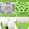 imageElite Gourmet Easy Electric 7 Egg Capacity Cooker Poacher Omelet Maker Scrambled Soft Medium Hard Boiled with Auto ShutOff and Buzzer BPA FreeLime Green