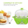 imageElite Gourmet Easy Electric 7 Egg Capacity Cooker Poacher Omelet Maker Scrambled Soft Medium Hard Boiled with Auto ShutOff and Buzzer BPA FreeLime Green