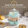 imageElite Gourmet Easy Electric 7 Egg Capacity Cooker Poacher Omelet Maker Scrambled Soft Medium Hard Boiled with Auto ShutOff and Buzzer BPA FreeMint