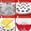 imageElite Gourmet Easy Electric 7 Egg Capacity Cooker Poacher Omelet Maker Scrambled Soft Medium Hard Boiled with Auto ShutOff and Buzzer BPA FreeRed