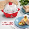 imageElite Gourmet Easy Electric 7 Egg Capacity Cooker Poacher Omelet Maker Scrambled Soft Medium Hard Boiled with Auto ShutOff and Buzzer BPA FreeRed