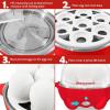 imageElite Gourmet Easy Electric 7 Egg Capacity Cooker Poacher Omelet Maker Scrambled Soft Medium Hard Boiled with Auto ShutOff and Buzzer BPA FreeRed