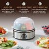 imageElite Gourmet Easy Electric 7 Egg Capacity Cooker Poacher Omelet Maker Scrambled Soft Medium Hard Boiled with Auto ShutOff and Buzzer BPA FreeStainless Steel