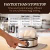 imageElite Gourmet Easy Electric 7 Egg Capacity Cooker Poacher Omelet Maker Scrambled Soft Medium Hard Boiled with Auto ShutOff and Buzzer BPA FreeStainless Steel