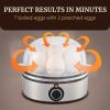 imageElite Gourmet Easy Electric 7 Egg Capacity Cooker Poacher Omelet Maker Scrambled Soft Medium Hard Boiled with Auto ShutOff and Buzzer BPA FreeStainless Steel